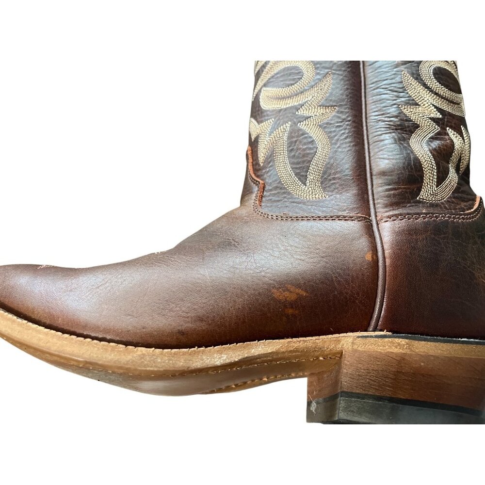 Justin Womens Western Boots Bent Rail 13" Brown BRL430 Embroidered USA Size 10 - Picture 4 of 10
